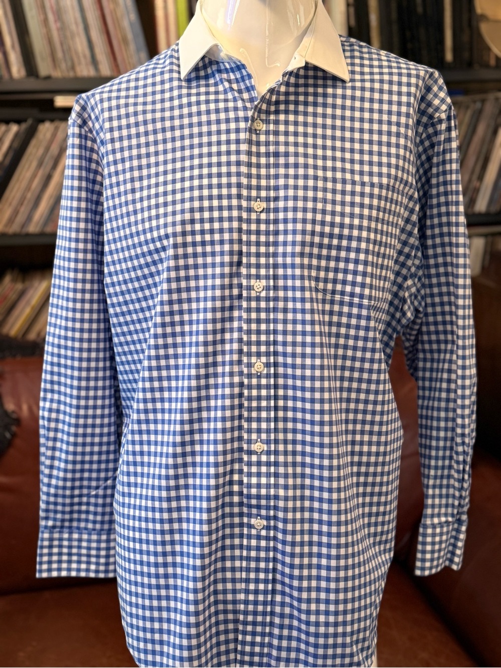Polo by Ralph Lauren Blue and White Gingham Dress Shirt